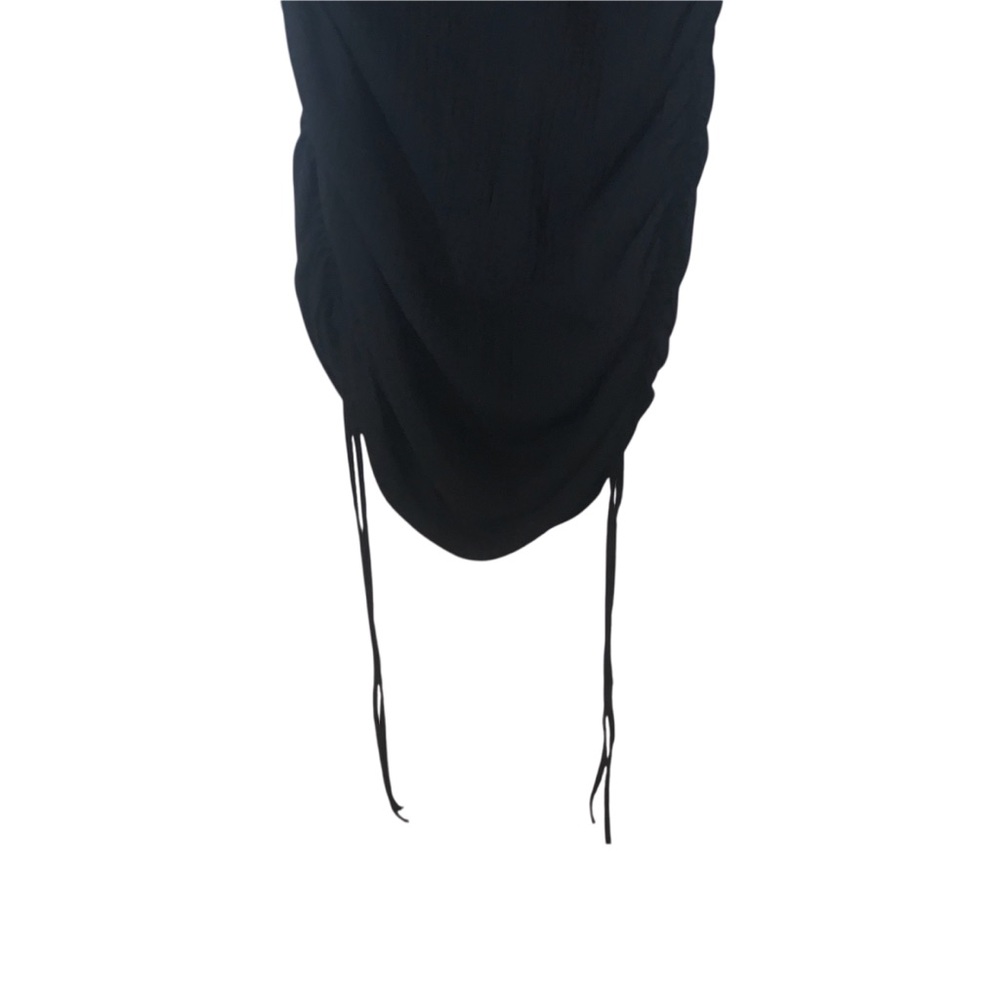 Shein Moosta Solid Side Drawstring Ruched Bodycon Dress Ribbed Slim - Picture 5 of 10